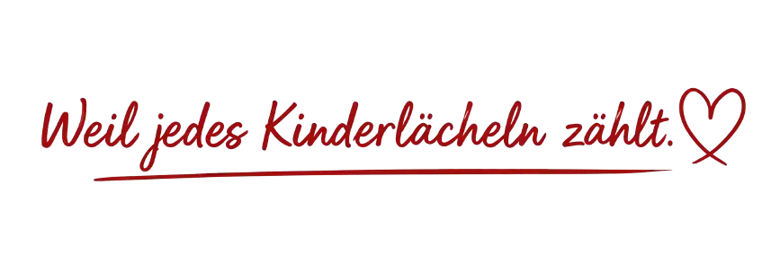 Slogan der Herz & Hand Kinderbetreuung in München mit dem Leitsatz ‚Weil jedes Kinderlächeln zählt.